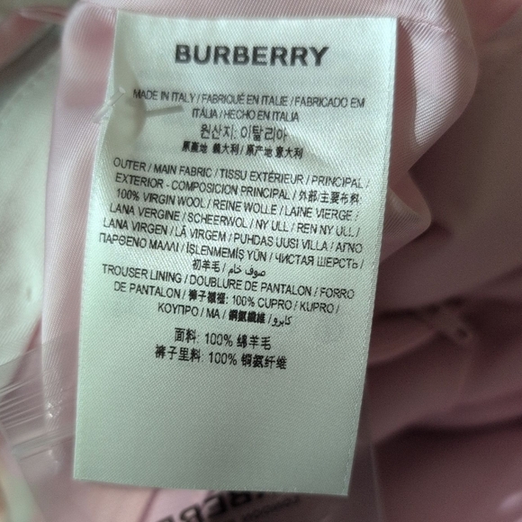 Nwt Burberry Light Pink Women's Pants Wool Lined Dress Career Stylish 4 - Picture 5 of 11